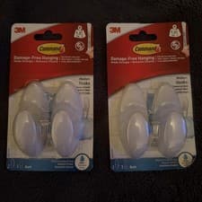 Image of 4 PCS 3M Command medium  bathroom Hooks water proof Damage Free   Self Adhesive