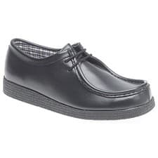 Image of Route 21 Mens Coated Black Leather Apron Para Shoes 6 Sizes   DF171
