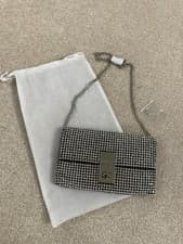 Image of Gorgeous Dune Silver Crystal Diamanté Clutch Shoulder Bag - New