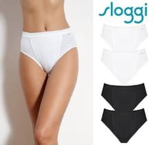 Image of Sloggi Control Tai Brief High Leg Cotton Rich Knickers Underwear 2 Pack