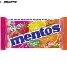 Image of Mentos Fruit Sweets 4 per pack | UK Free And Fast Dispatch