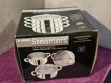 Image of Judge 18cm Durable 18/10 Stainless Steel 3 Tier Steamer with Glass Lid JX02