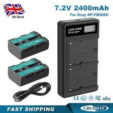 Image of 2x NP-FM500H Camera Battery+Charger For Sony DSLR A100 A200 A300 SLT A500 A700