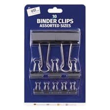 Image of Assorted Foldback Bulldog Binder Clips - Pack 10 - 15mm 25mm 50mm