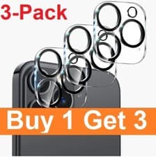 Image of Tempered Glass Camera Lens Protector for iPhone 17 16 15 14 13 12 Pro Max Plus