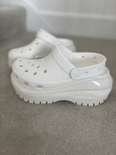 Image of Crocs Mega Crush White Platform Rubber Classic Clogs Official New 37 38 UK 4 - 5