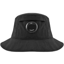 Image of CP COMPANY CHROME-R LENS BADGE POCKET BUCKET HAT BLACK LARGE RRP £150 BNWT