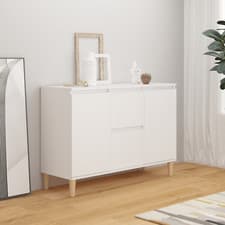Image of 2 Doors Sideboard Cabinet Home Storage Cupboard Buffet with 2 Drawers Unit
