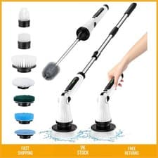 Image of Powerful Cordless Electric Spin Scrubber with 8 Heads and 54.7in Long Handle