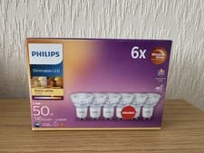Image of 6x Philips GU10 LED Bulbs Dimmable Warm White 2700K 3.8W=50W New
