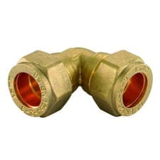 Image of Brass Compression Elbow 6,8,10,12, 15mm, 22mm, 28mm, 35mm, 42mm, 54mm Available