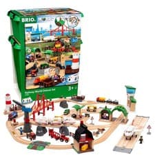 Image of BRIO WORLD World Deluxe Set Wooden Train Toy Set – 3 Years+ Classic Track