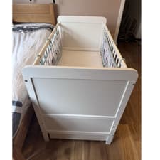 Image of White Cotbed with Storage Drawer
