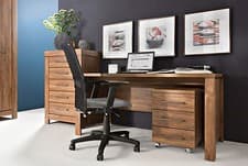 Image of Modern Wide Desk Home Office Study Furniture Large Medium Oak Effect 160cm Gent