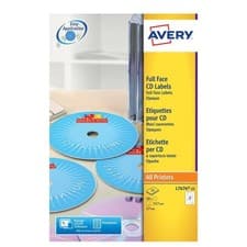 Image of Avery Easy Application, Printable, CD Labels, Customisable, 117 117 mm, White 