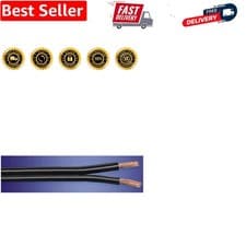 Image of 1M 42 Strand Speaker Loudspeaker Cable Wire Black Pure Copper Conductors