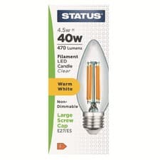 Image of Status 4.5w (=40w) ES Candle Filament Warm White LED Light bulb