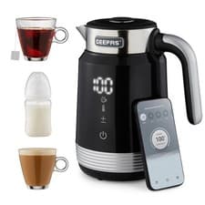 Image of GEEPAS 1.7L Smart Stainless-Steel Digital Kettle Alexa Google Voice 2200W, Black