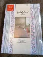 Image of Cath Kidston Ticking Stripe green duvet cover set king size stripes rose buds