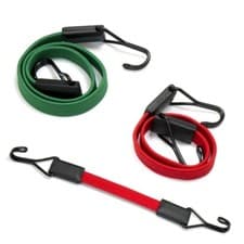 Image of Amazon Basics Flat Bungee Cords, 80 cm, 60 cm, 30 cm - Green/Red (3-Pack)
