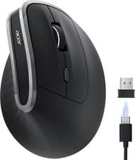 Image of Acer Vertical Ergonomic Wireless Mouse Rechargeable 1600 DPI USB Black
