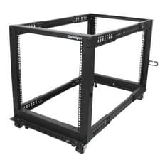 Image of StarTech.com 4-Post 12U Mobile Open Frame Server Rack Four Post 19 Network Rack