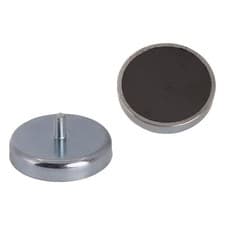 Image of Ferrite Pot Magnet with M5 External Thread - 40mm dia x 8mm thick - 14.9kg Pull