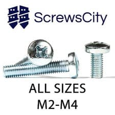 Image of Phillips Pan Head Machine Screws Zinc Plated Steel Metric Din 7985 M2 M3 M4