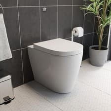 Image of Back to Wall Toilet with Concealed Cistern & Soft Close Seat Single Flush Modern