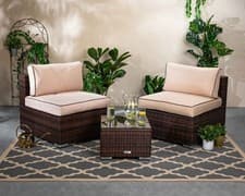 Image of Rattan Direct Florida Chocolate & Cream 3 Piece Garden Bistro Set RRP £399
