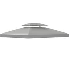 Image of Outsunny 3x4m Gazebo Replacement Roof Canopy 2 Tier Top UV Cover Light Grey