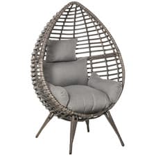 Image of  Outdoor Indoor Rattan Egg Chair Wicker Weave Teardrop Chair with Cushion