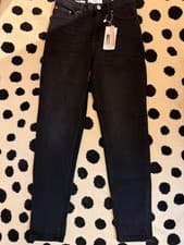 Image of Mango XXS EUR 32 Mom Comfort High-Waisted black denim Jeans - NWT