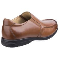 Image of Fleet & Foster Gordon Dual Fit Moccasin Tan Easy to slip into loafer design wi