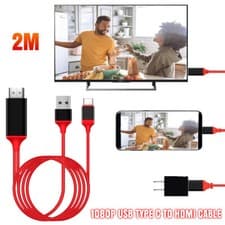 Image of 2M 1080P USB Type C to HDMI Cable Adapter USB C Converter With USB Power Port