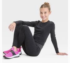 Image of Girls Sparkly Black long sleeve top & leggings set Size 14 By All In Motion