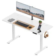 Image of 140x60cm Electric Standing Desk for Home Office with Adjustable Height, Vonhaus