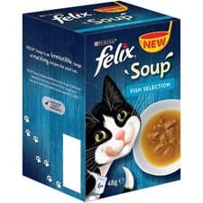 Image of Felix Soup Original Wet Cat Food (Fish Selection) 6 x 48G, 48 x 48G
