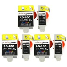 Image of 6 Advent 10 Compatibe Ink Cartridge for ABK10 ACLR10 for A10 AW10 AWP10 Printer