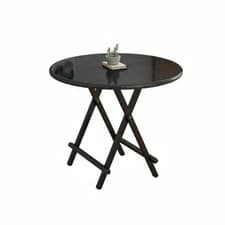 Image of Round Drop-Panel Table Portable Collapsible Surface No Assembly Required