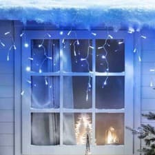 Image of 200 LED Christmas Icicle Snowing Chaser Xmas Lights Timer, Memory Indoor/Outdoor