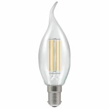 Image of CROMPTON LED Bent-Tip Candle Filament Clear Dimmable 5W 2700K SBC B15d