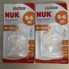 Image of NUK First Choice+ Silicone Replacement Teats | 0-6 Months - NO COLIC X 4 New