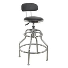 Image of Sealey Workshop Stool Pneumatic with Adjustable Height Swivel Seat & Back Rest -