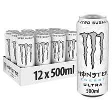 Image of Monster Energy Ultra White Zero Sugar 12 Pack 500ml Cans Energy Drink