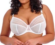 Image of Elomi Matilda Bra White Pink Size 38DD Plunge Side Support Racer Back 8900 New