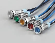 Image of LED 6mm Metal Indicator 24v Blub light 6mm waterproof Signal lamp 20cm Wire