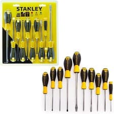 Image of Stanley Essential Screwdriver Set PH Phillips PZ Pozi Flat 10 Piece - 0-60-211