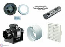 Image of MF100S MF100T Mixedflow Back Draught Bathroom inline Fan Light Kit 4" 100mm
