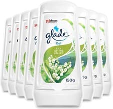 Image of 8 x Glade Solid Gel Air Freshener Lily Of The Valley 150g Odour Eliminator